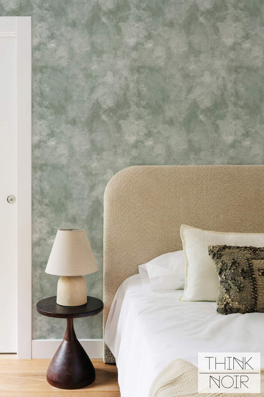 Green Limewash Paint Wallpaper