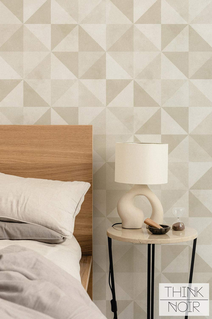 Neutral Geometric Limewash Style Wallpaper
