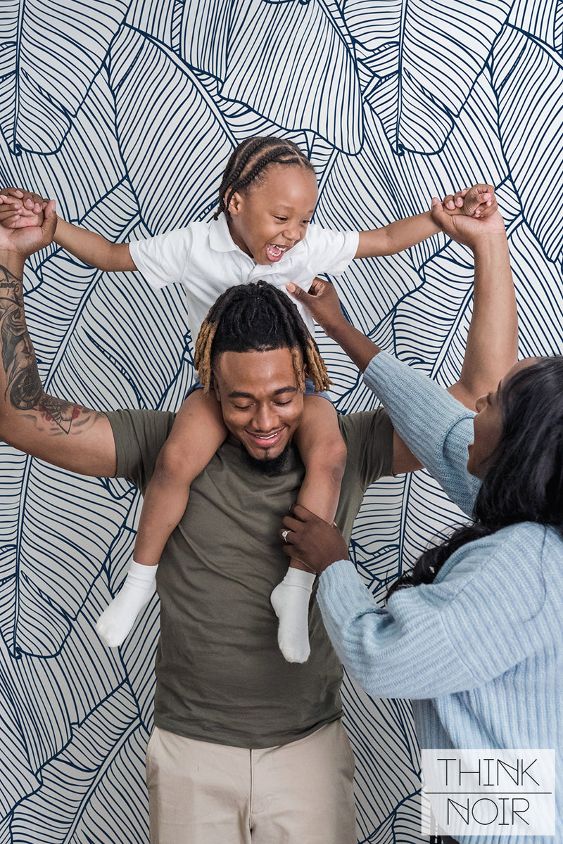 Blue Banana Leaf Wall Mural For Kids Room ThinkNoirWallpaper blue-banana-leaf-wall-mural-for-kids-room-thinknoirwallpaper