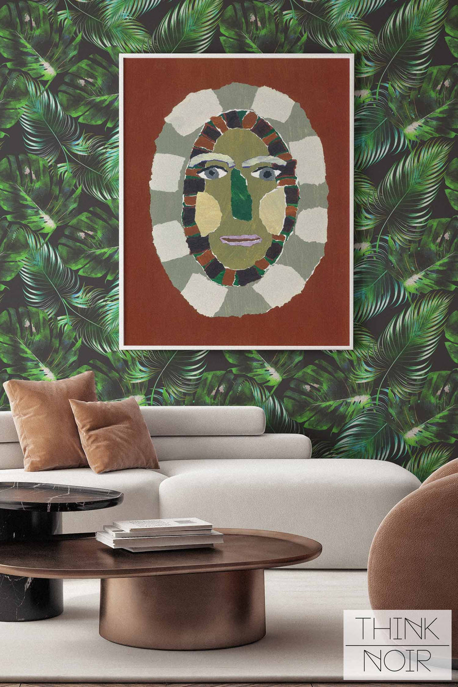 Dark Moody Tropical Leaves Wallpaper