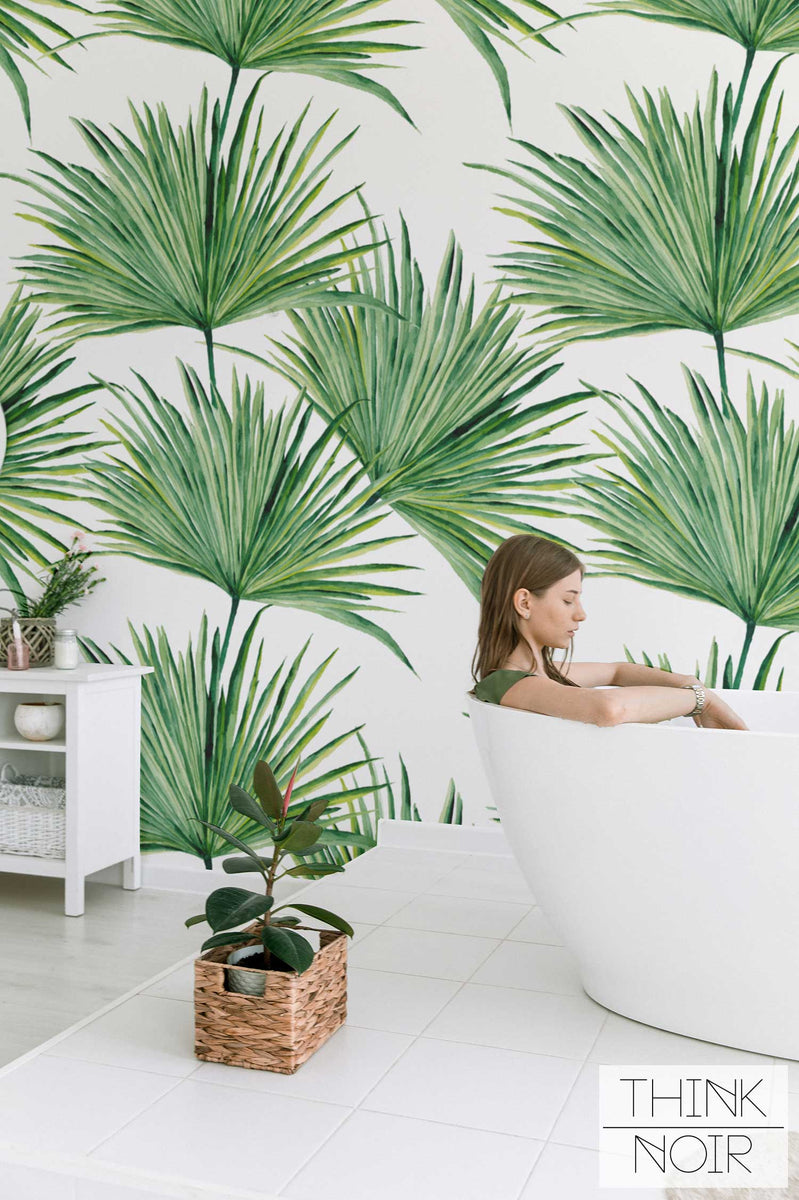 CUSTOM ORDER BRIGHT GREEN TROPICAL WALL MURAL