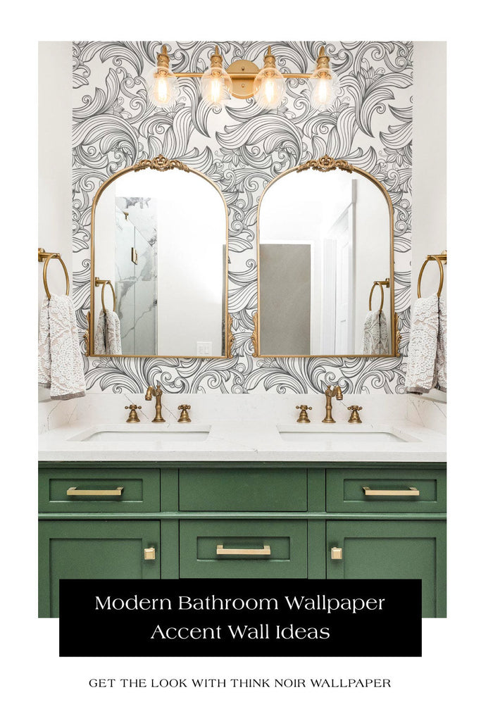 Modern Bathroom Wallpaper Accent Wall Ideas