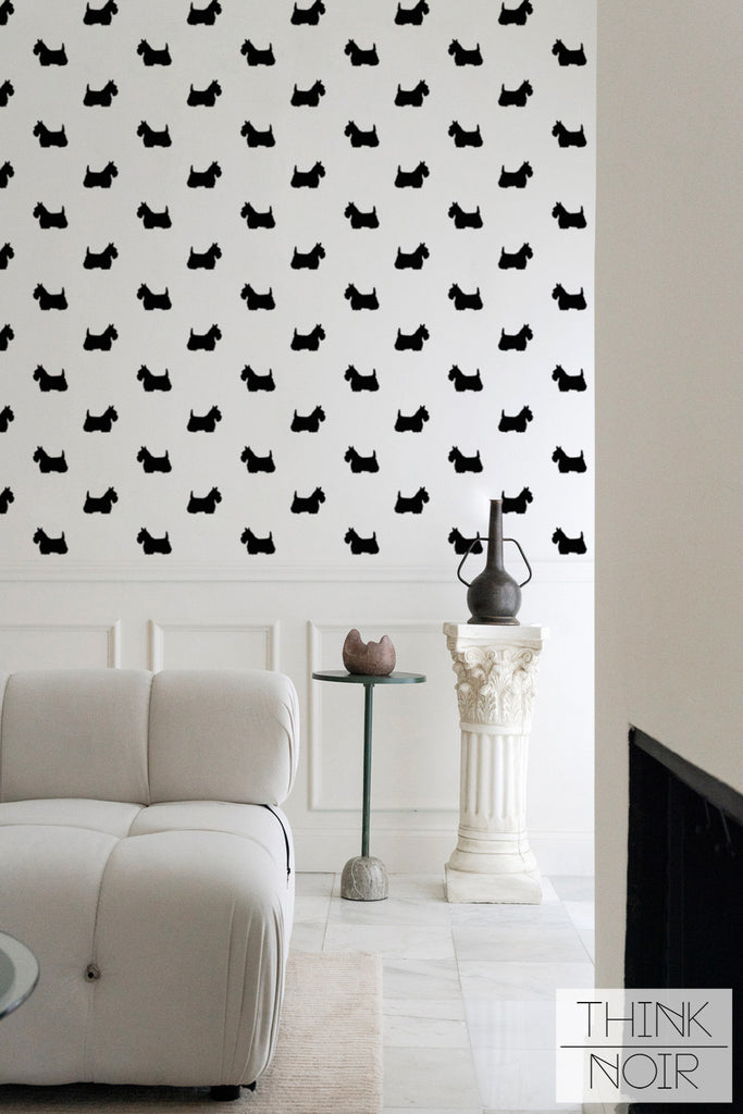 Elegant living room self adhesive wallpaper with dogs design