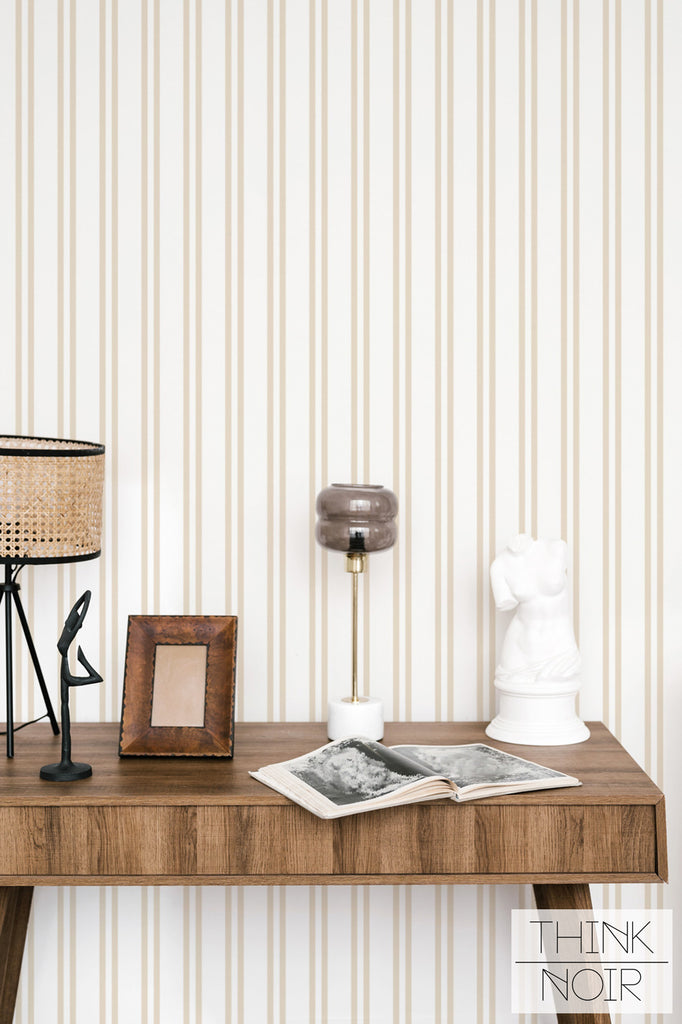 elegant vertical striped wallpaper design for scandinavian home interior