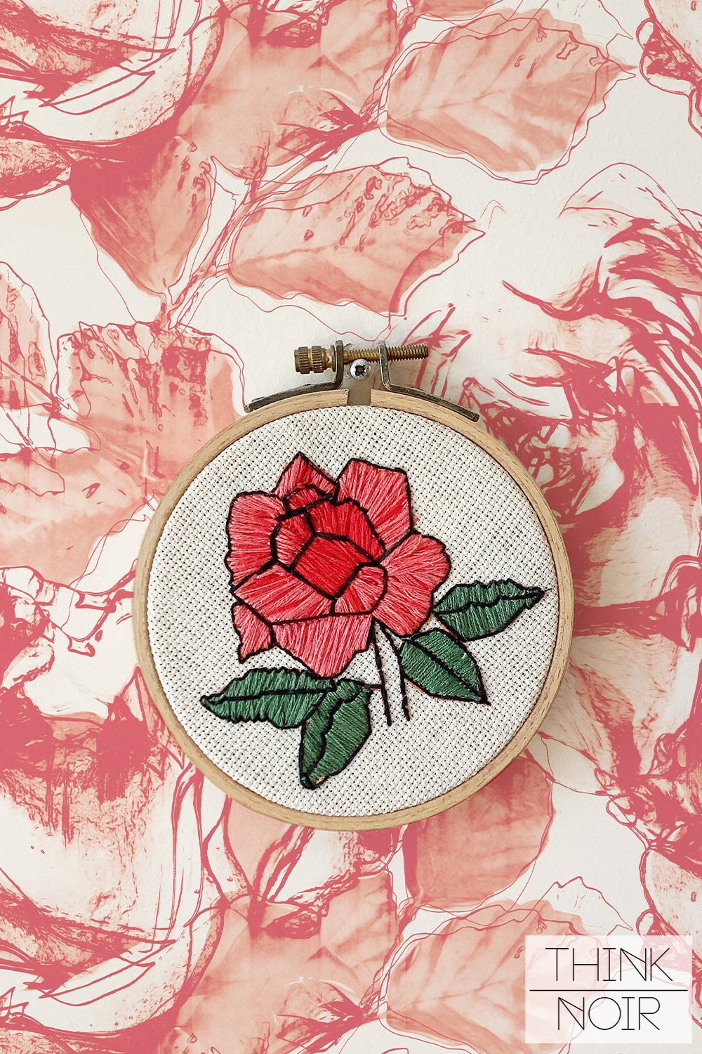 Abstract Pink Roses Pattern Wallpaper for walls | ThinkNoirWallpaper