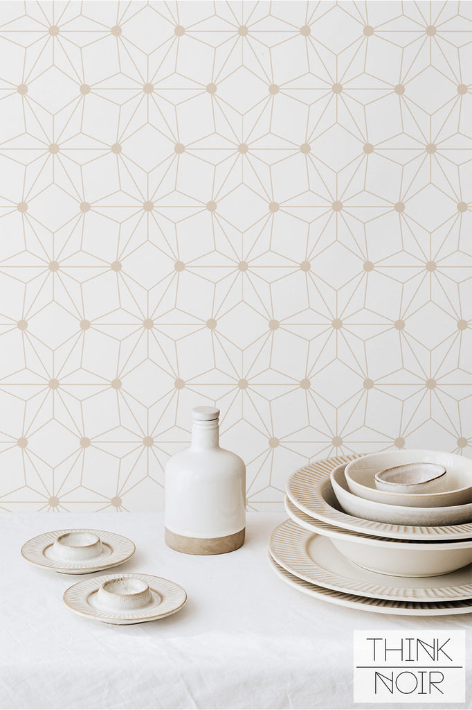 star shaped minimalistic wallpaper in neutral colors
