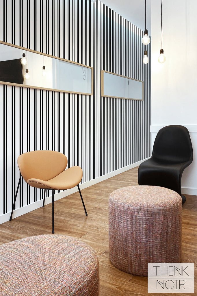 Striped design self adhesive wallpaper in modern home