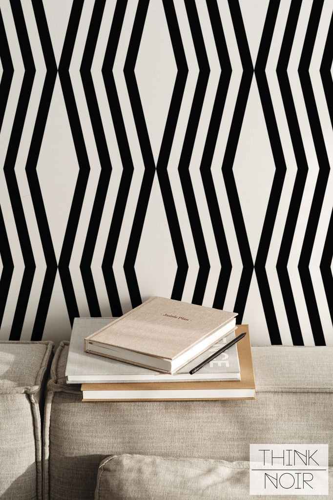 peel and stick trendy bold stripe print wallpaper