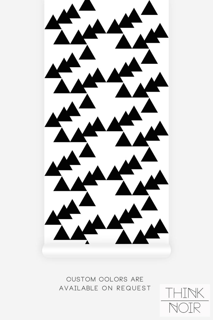 black geometric triangle print wallpaper design