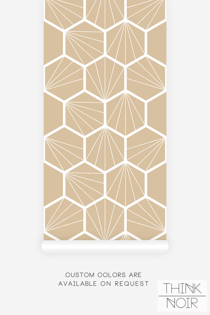 light color geometric wallpaper print for luxury interior