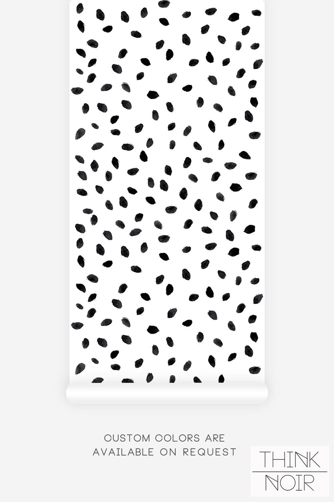 black and white wallpaper with cute spot pattern