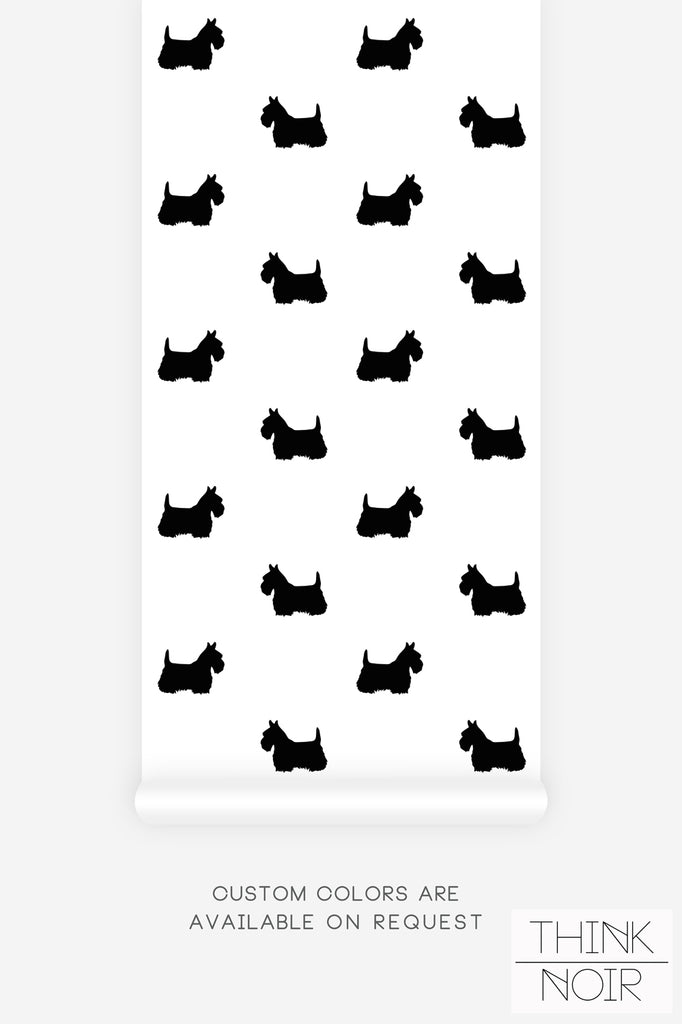 cute dog print wallpaper in black and white