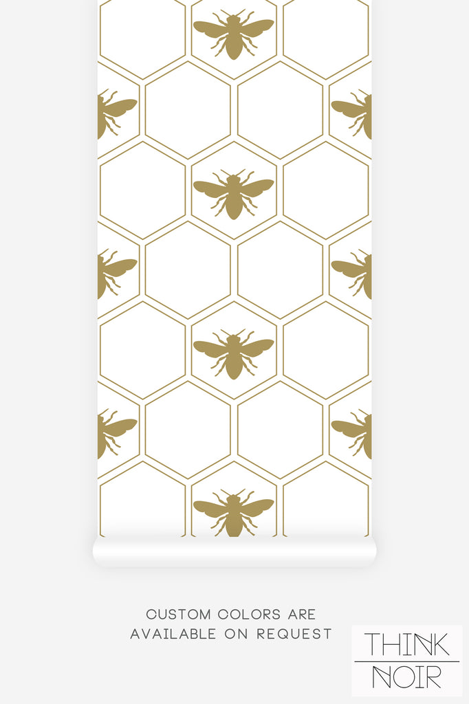 golden bees wallpaper pattern peel and stick