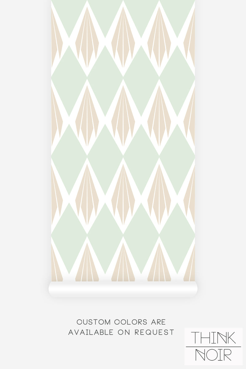 Pastel Art Deco Wallpaper for walls ThinkNoirWallpaper
