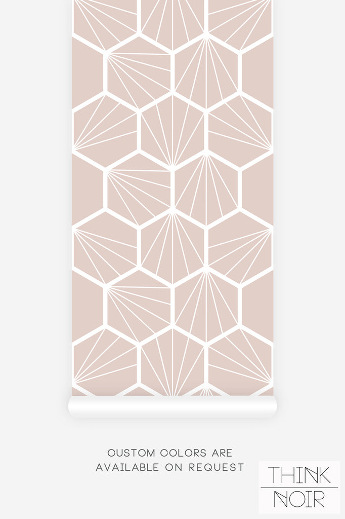 geometric wallpaper with hexagon and abstract lines pattern