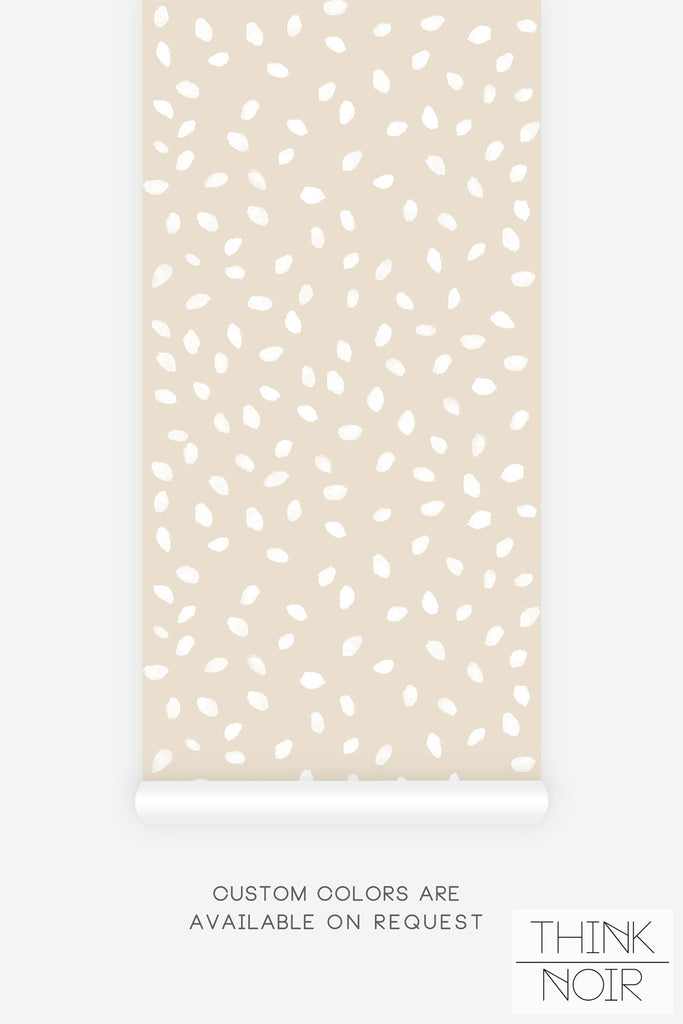 neutral color wallpaper with white spots