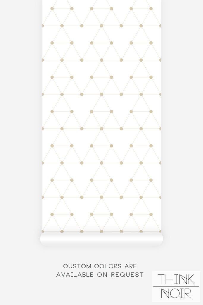 light beige geometric wallpaper for kids bedroom