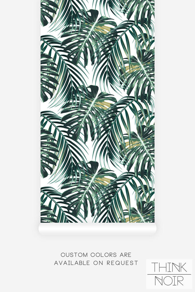 deep green tropical palm leaves