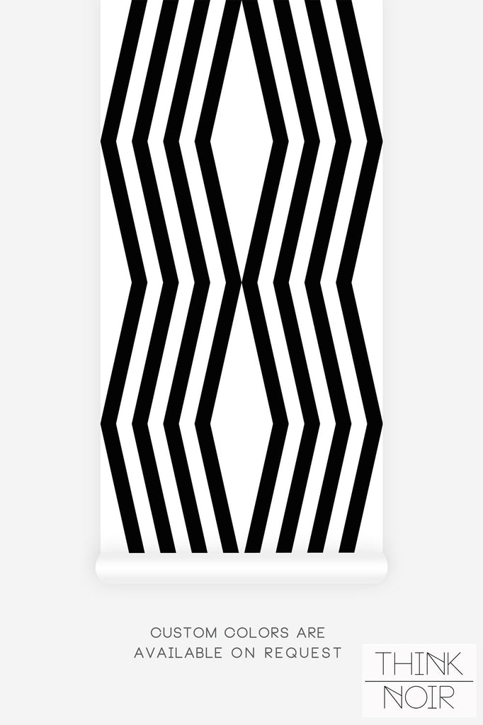 bold stripes print wallpaper for scandinavian interior