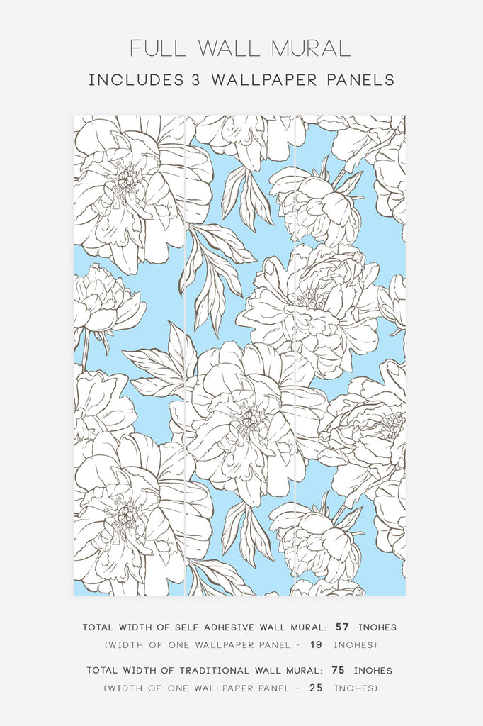floral wallpaper with blue background peel and stick