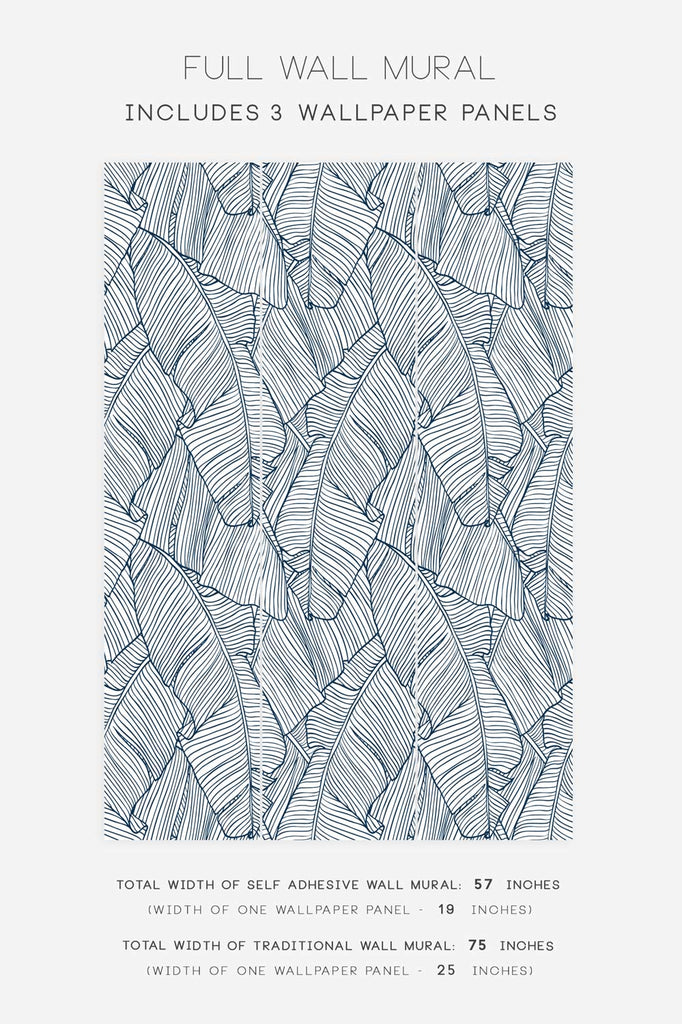 blue palm leaves wallpaper design 