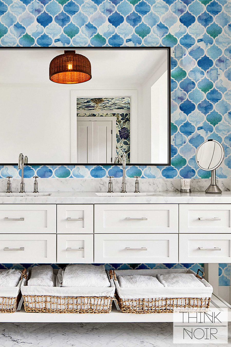 Watercolor Moroccan Tile Wallpaper