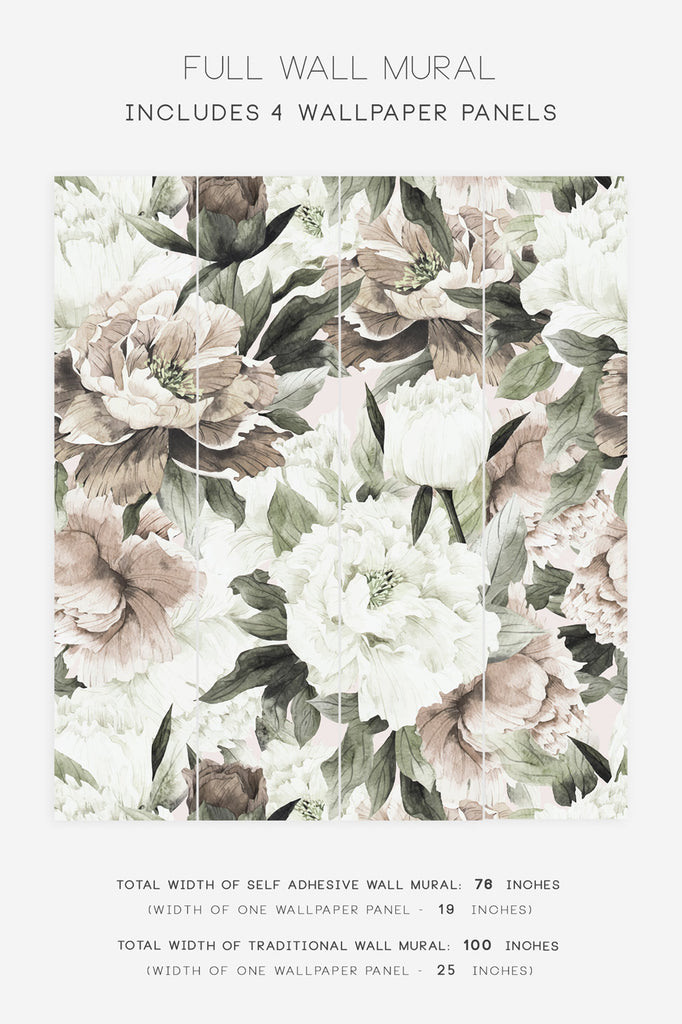 large scale wallpaper with floral design print