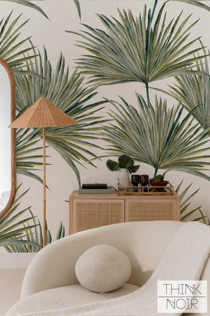 Large tropical leaves wall mural