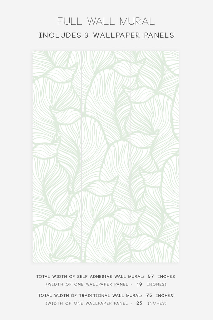 flower leaves inspired wall mural peel and stick