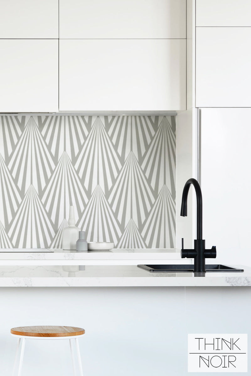 Minimalistic Geometric Pattern Backsplash - Think Noir – ThinkNoirWallpaper