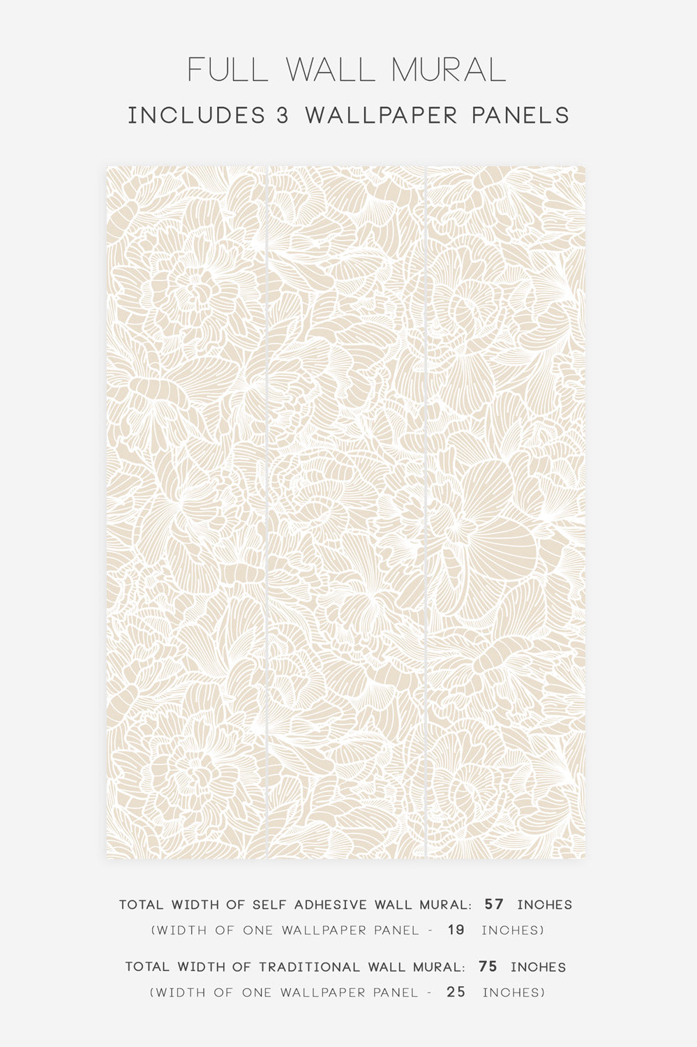 Light Floral Lace Wallpaper Mural | ThinkNoirWallpaper