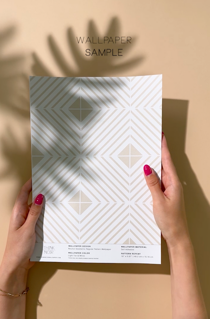 Neutral geometric print wallpaper design