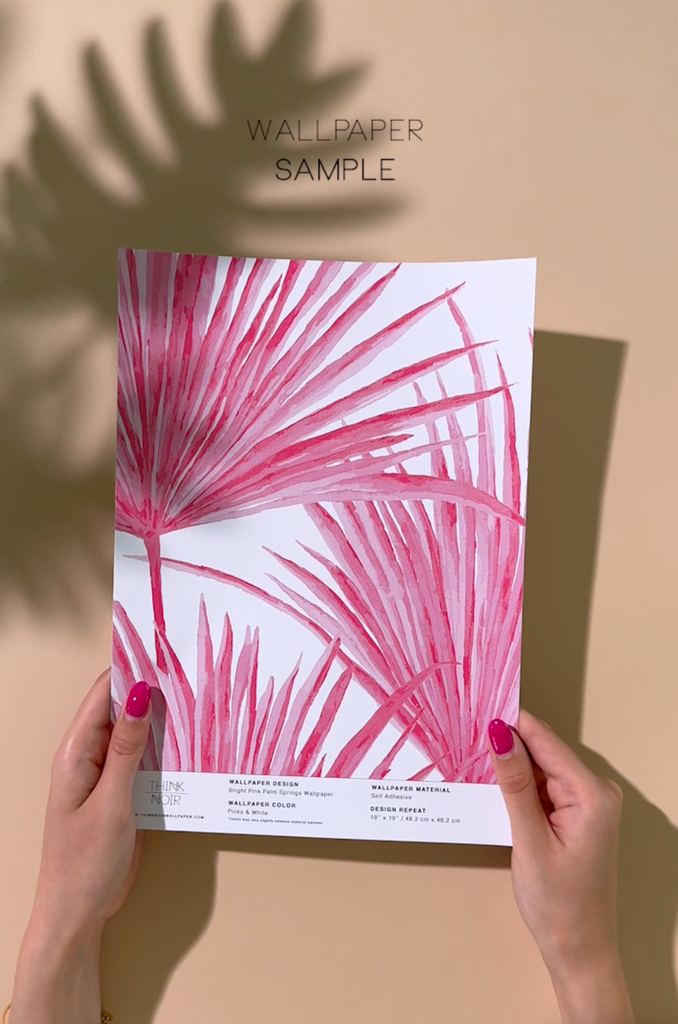 Hot pink wallpaper for walls peel & stick palm springs inspired wallpaper for walls