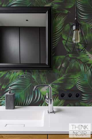 Tropical Leaves  Dark  a wall mural for every room  Photowall