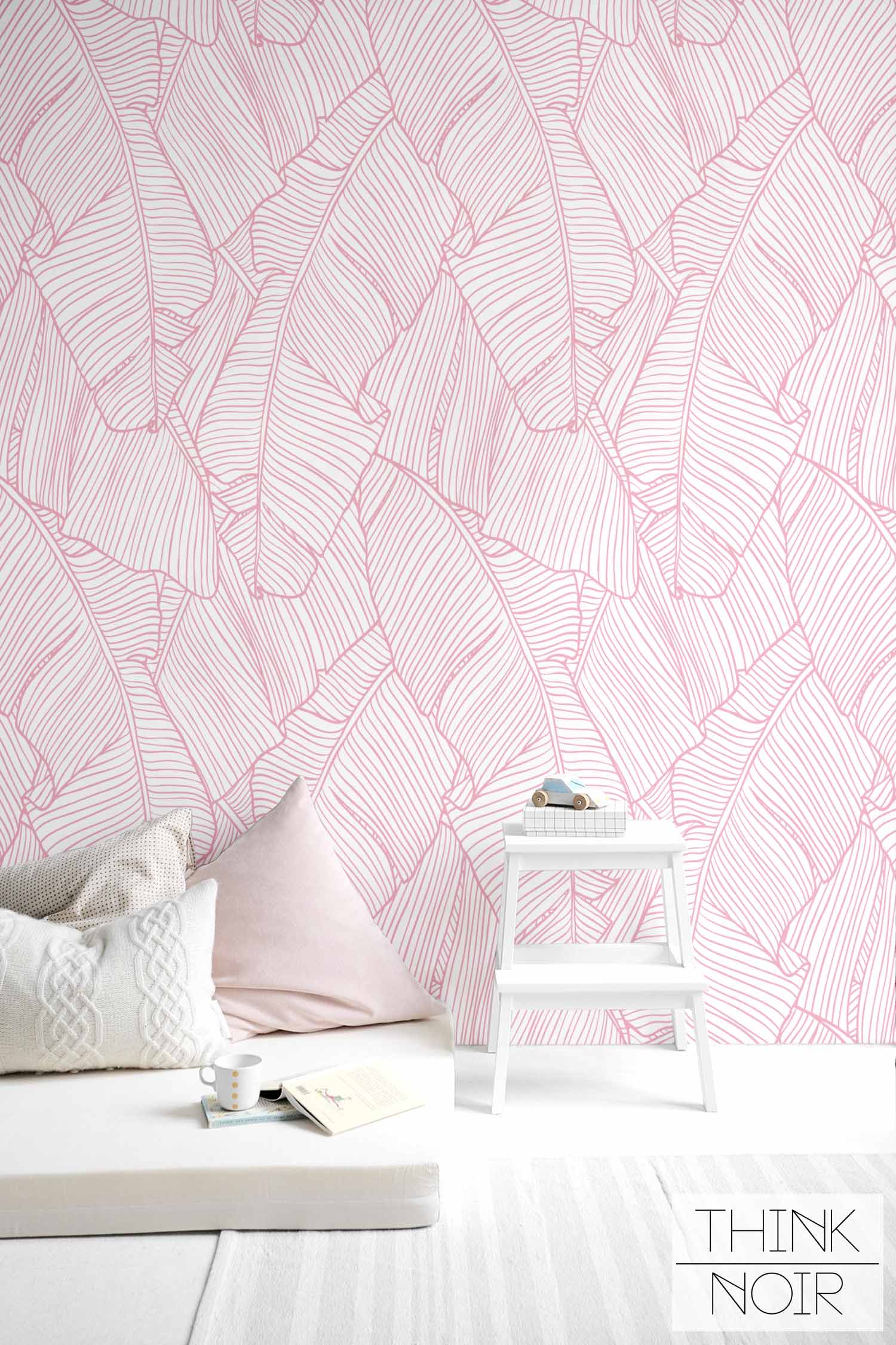 Large Pink Banana Leaf Wall Mural For Walls ThinkNoirWallpaper large-pink-banana-leaf-wall-mural-for-walls-thinknoirwallpaper